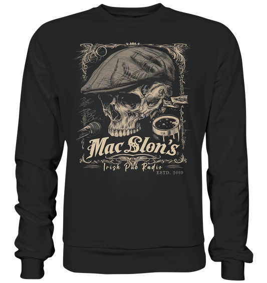 MacSlon's Irish Pub Radio "Estd. 2009 / Flatcap-Skull III" - Premium Sweatshirt