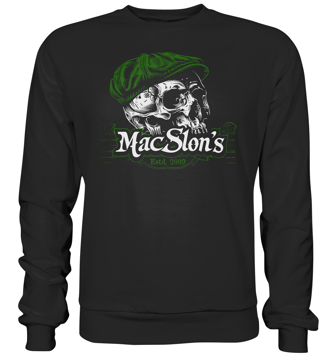 MacSlon's "Estd. 2009 / Flatcap-Skull V" - Premium Sweatshirt