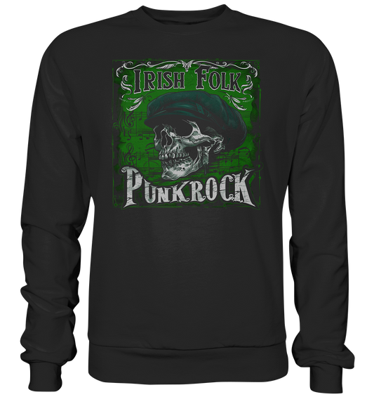 Irish Folk Punkrock "Flatcap-Skull III"  - Premium Sweatshirt