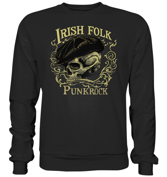 Irish Folk Punkrock "Flatcap-Skull I" - Premium Sweatshirt