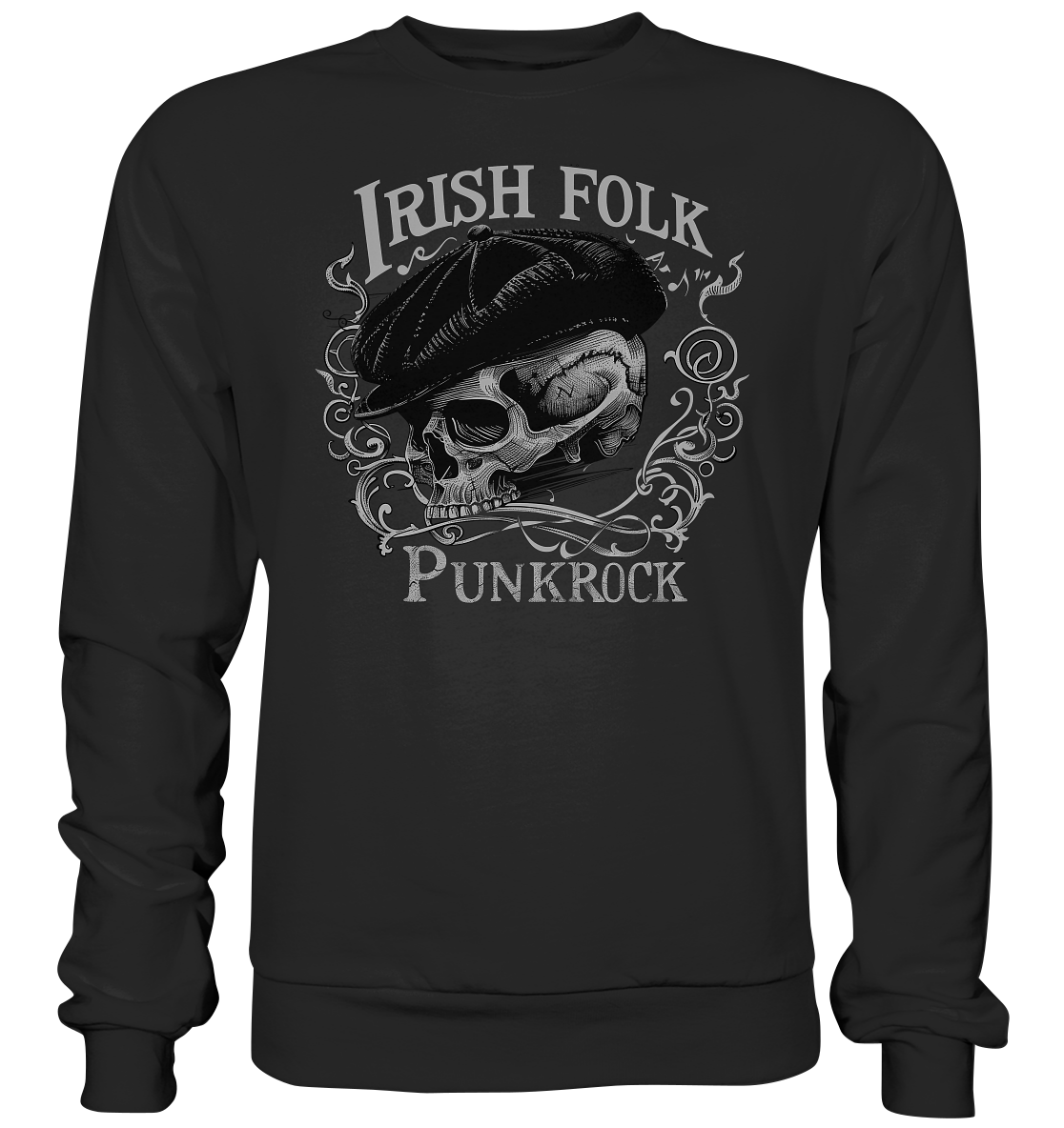 Irish Folk Punkrock "Flatcap-Skull II" - Premium Sweatshirt