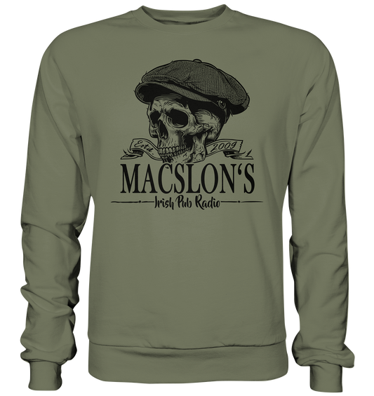 MacSlon's Irish Pub Radio "Estd. 2009 / Flatcap-Skull II" - Premium Sweatshirt