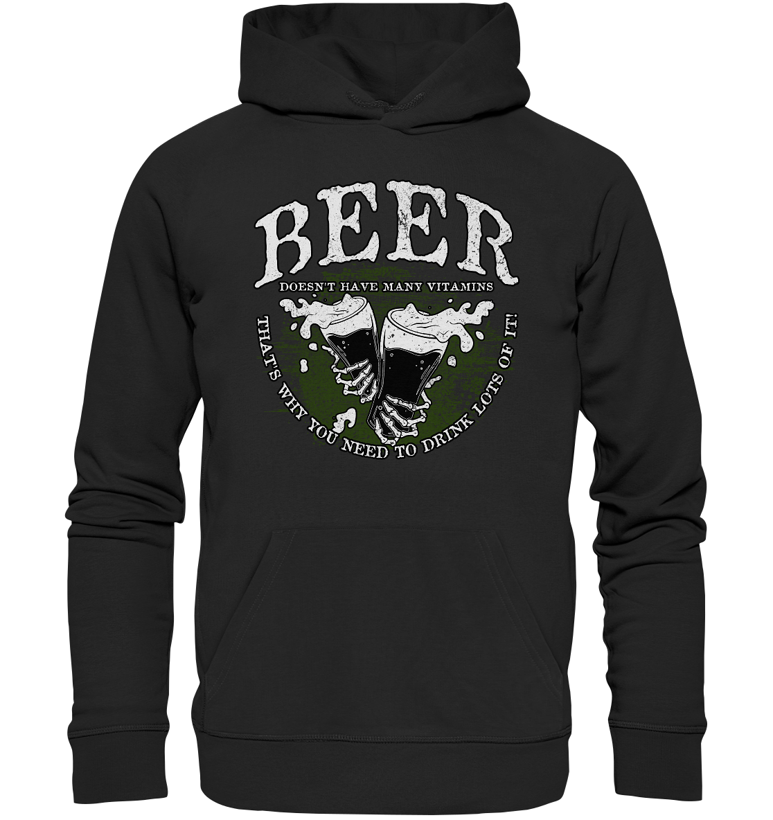 Beer "Doesn't Have Many Vitamins" - Premium Unisex Hoodie