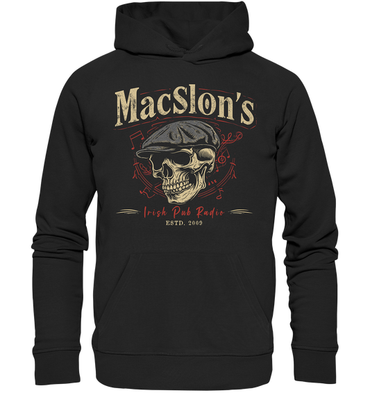 MacSlon's Irish Pub Radio "Estd. 2009 / Flatcap-Skull I" - Premium Unisex Hoodie