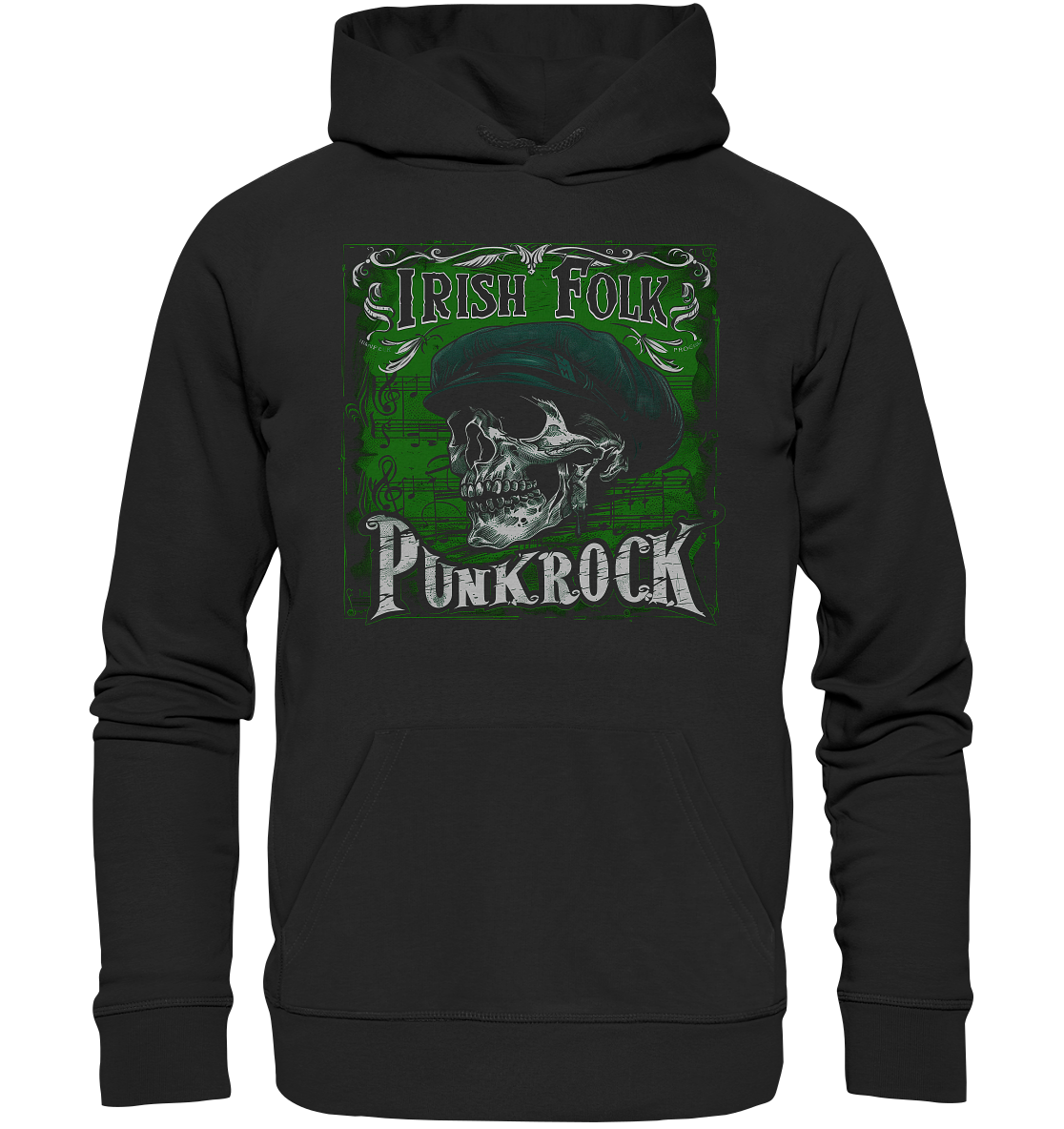 Irish Folk Punkrock "Flatcap-Skull III"  - Premium Unisex Hoodie
