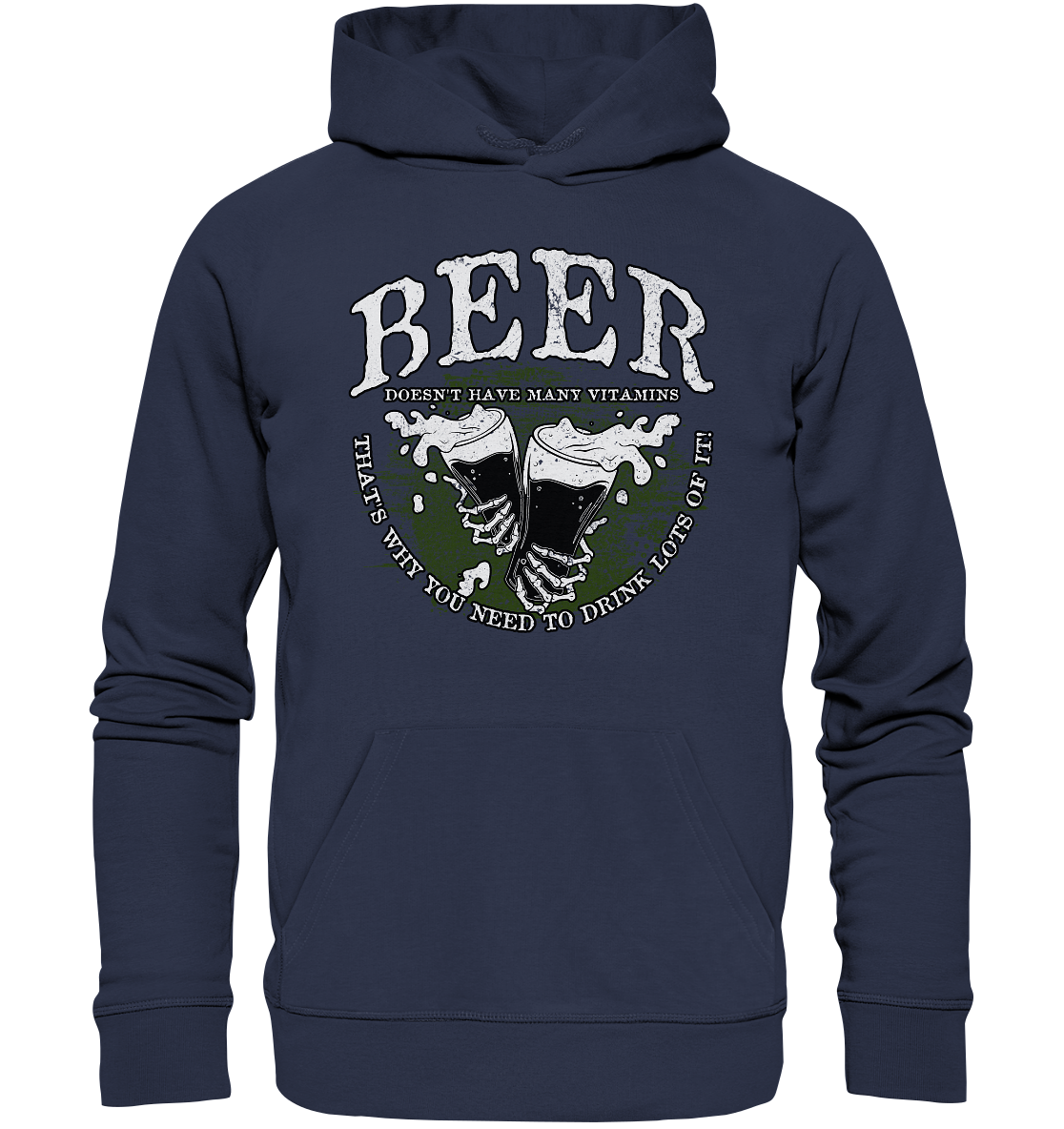 Beer "Doesn't Have Many Vitamins" - Premium Unisex Hoodie
