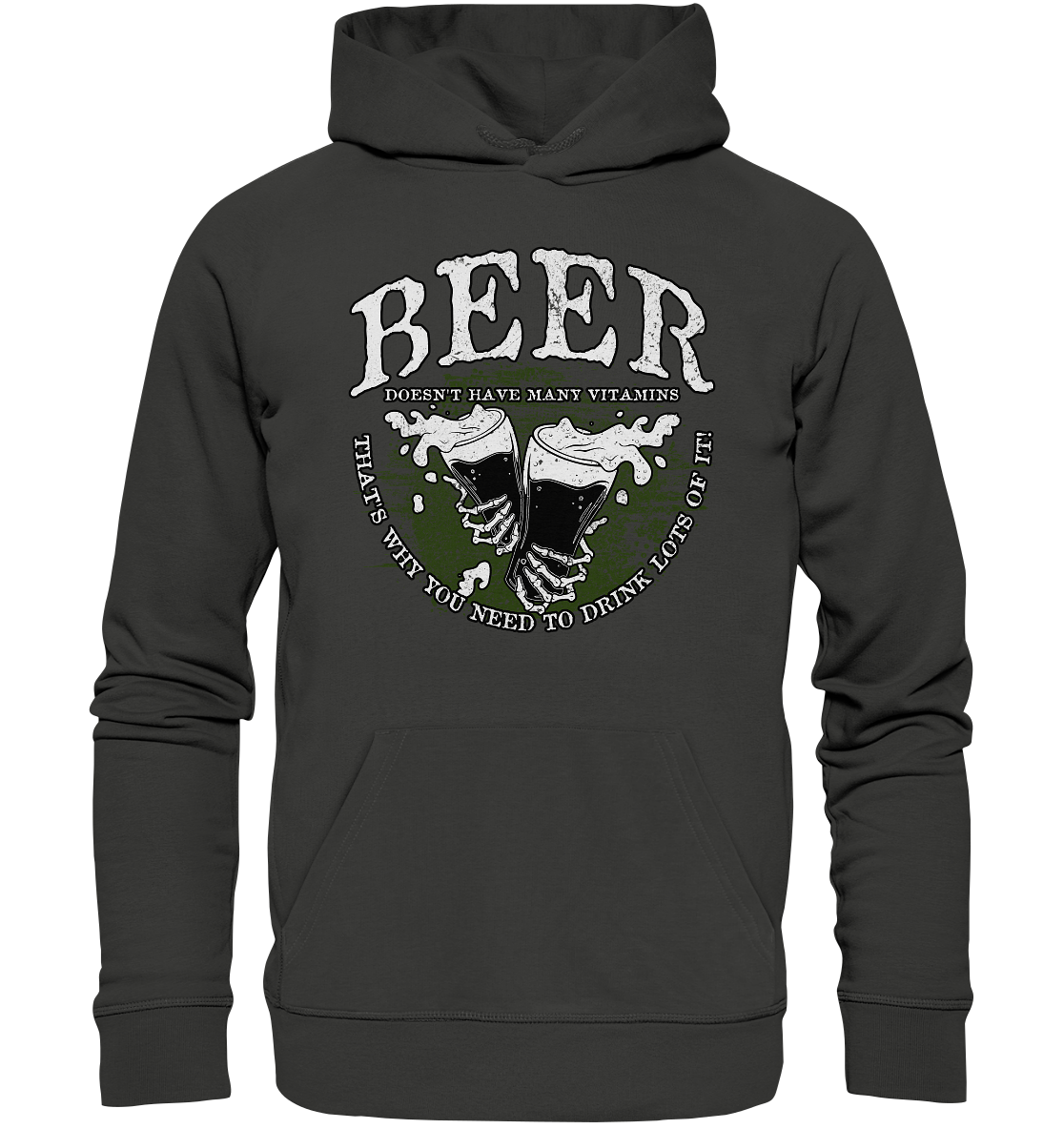 Beer "Doesn't Have Many Vitamins" - Premium Unisex Hoodie