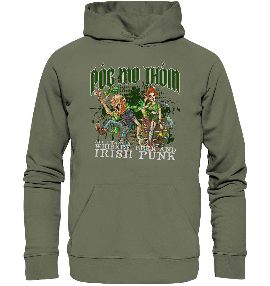 Póg Mo Thóin Streetwear "Whiskey, Beer and Irish Punk" - Premium Unisex Hoodie