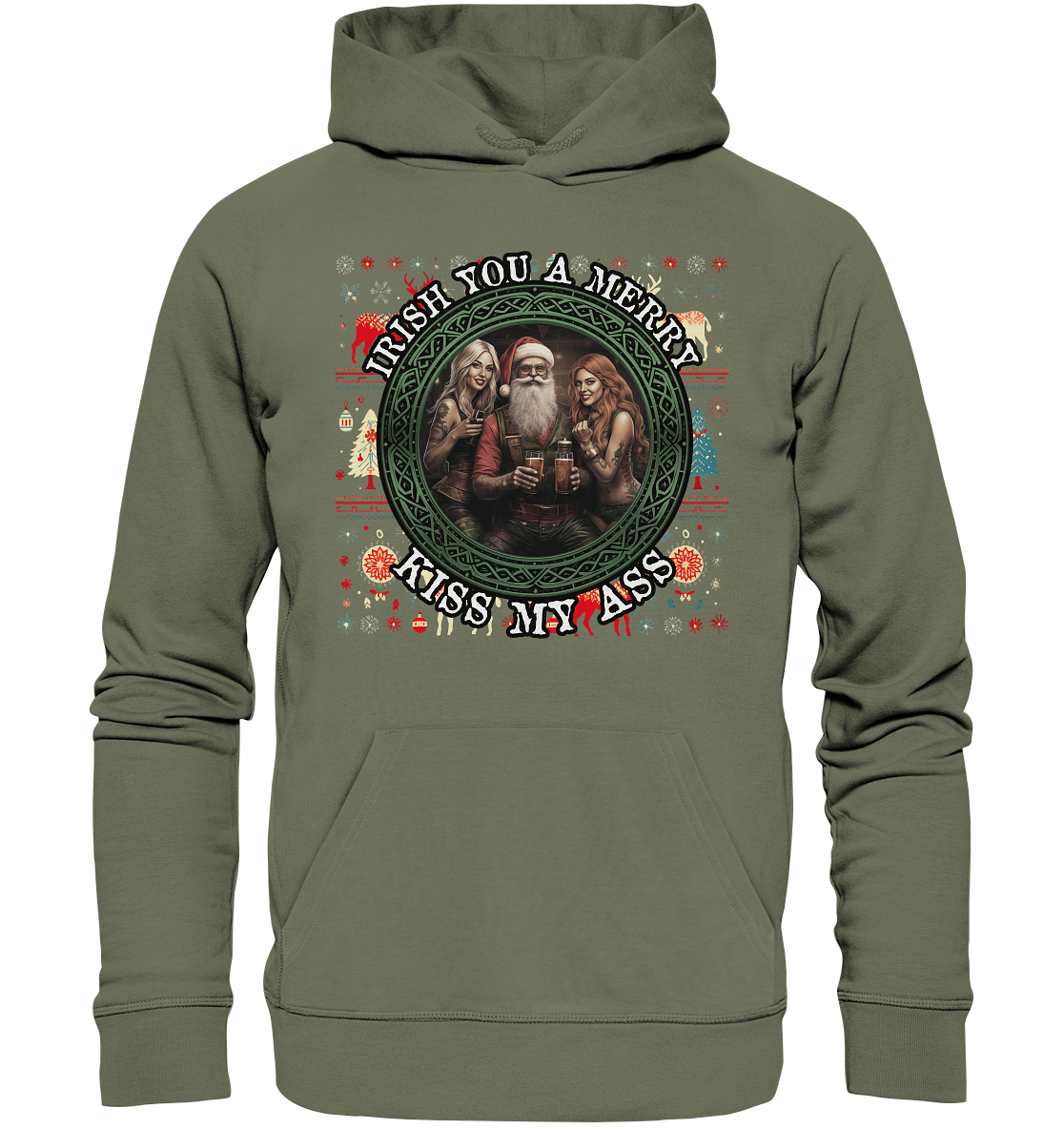 Irish You A Merry... "Santa, Girls & Beer "  - Premium Unisex Hoodie