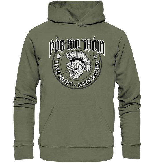 Póg Mo Thóin Streetwear "Love Music - Hate Racism" - Premium Unisex Hoodie