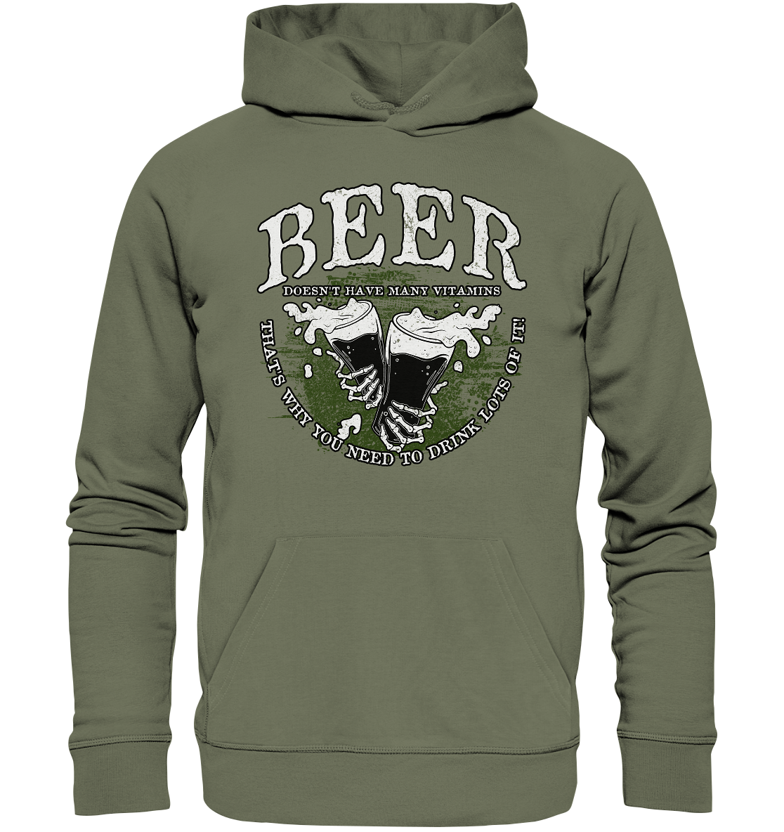 Beer "Doesn't Have Many Vitamins" - Premium Unisex Hoodie