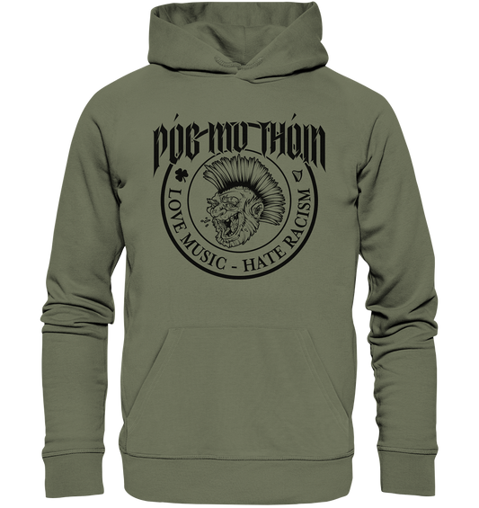 Póg Mo Thóin Streetwear "Love Music - Hate Racism" - Premium Unisex Hoodie