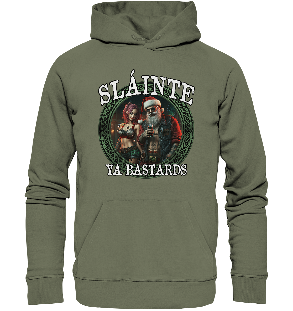 Sláinte Ya Bastards "Santa and his Elf"  - Premium Unisex Hoodie