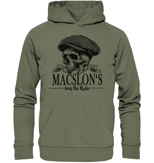 MacSlon's Irish Pub Radio "Estd. 2009 / Flatcap-Skull II" - Premium Unisex Hoodie