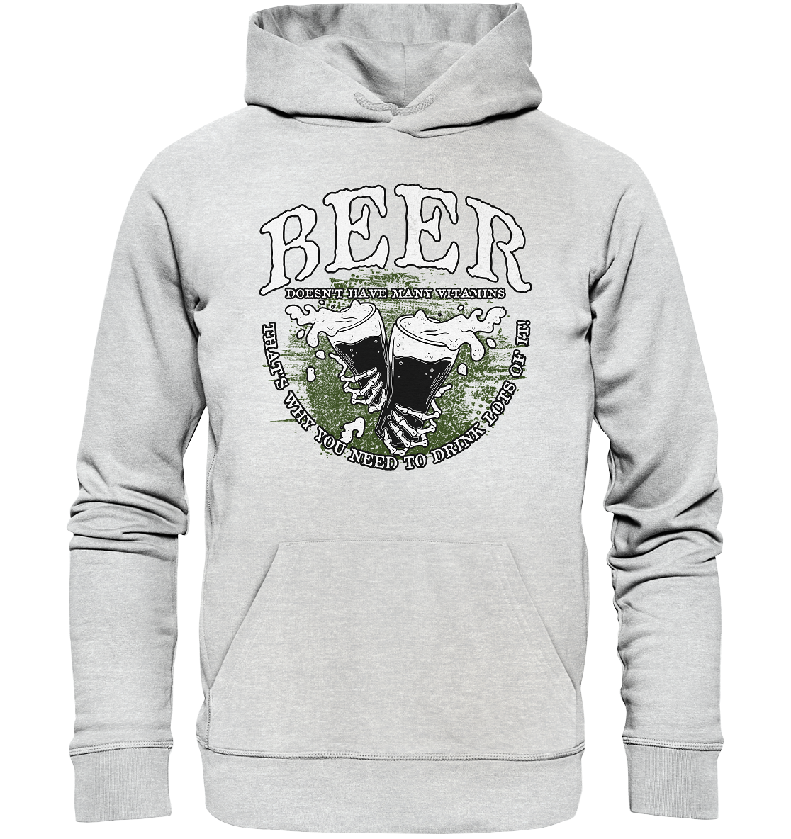 Beer "Doesn't Have Many Vitamins" - Premium Unisex Hoodie