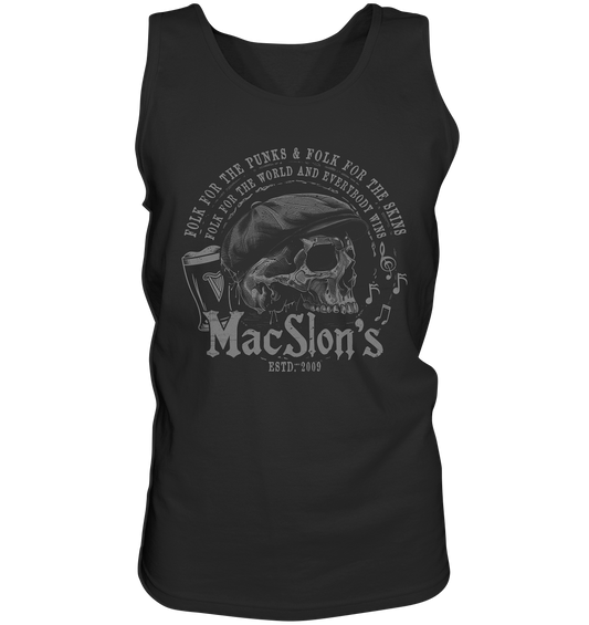 MacSlon's "Folk For The World / Flatcap-Skull" - Tank-Top