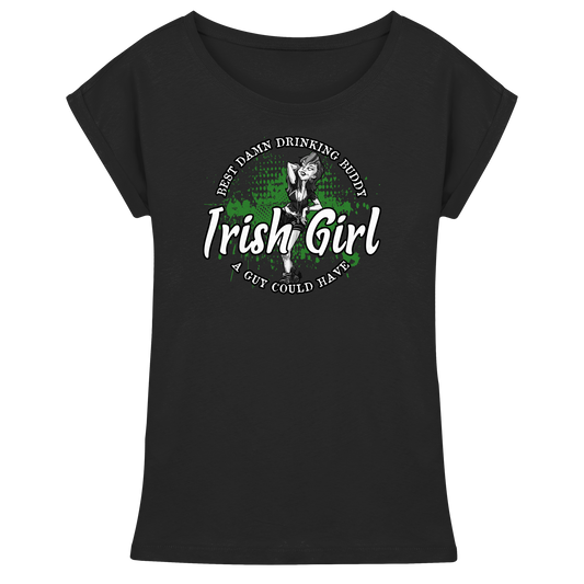 Irish Girl "Drinking Buddy"  - Womens Extended Shoulder T-Shirt