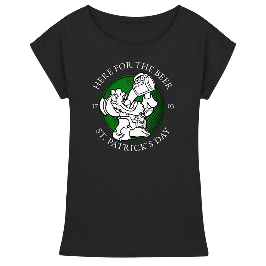 Here For The Beer "St. Patrick's Day"  - Womens Extended Shoulder T-Shirt
