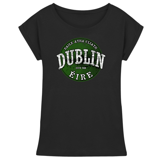 Dublin "Estd 988 / Baile Átha Cliath / Éire"  - Womens Extended Shoulder T-Shirt