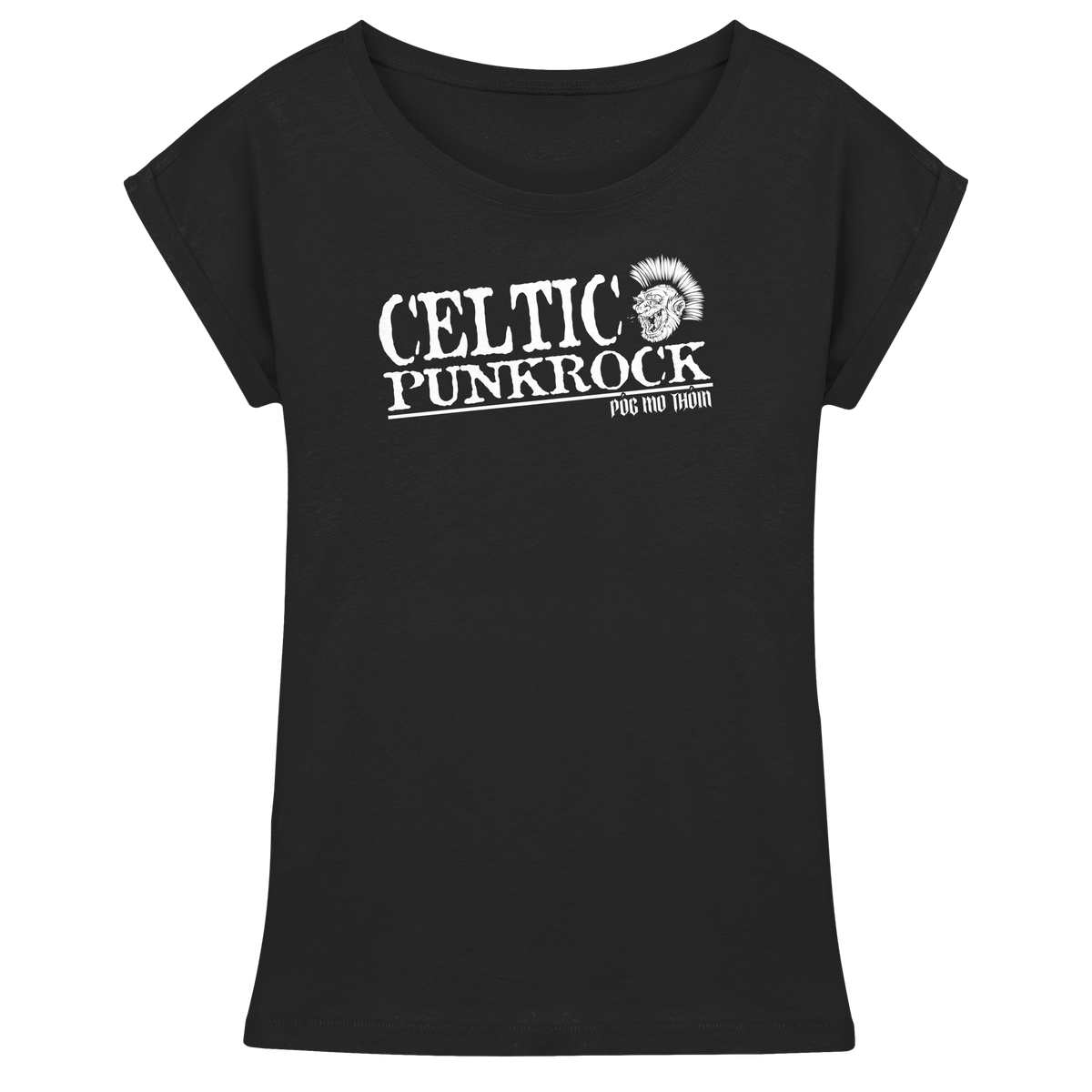 Póg Mo Thóin Streetwear "Celtic Punkrock"  - Womens Extended Shoulder T-Shirt