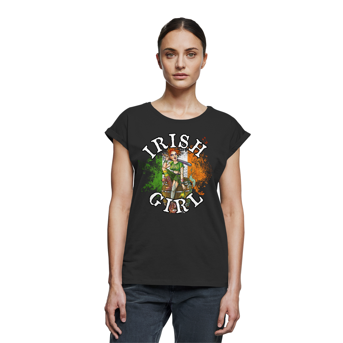 Irish Girl  - Womens Extended Shoulder T-Shirt