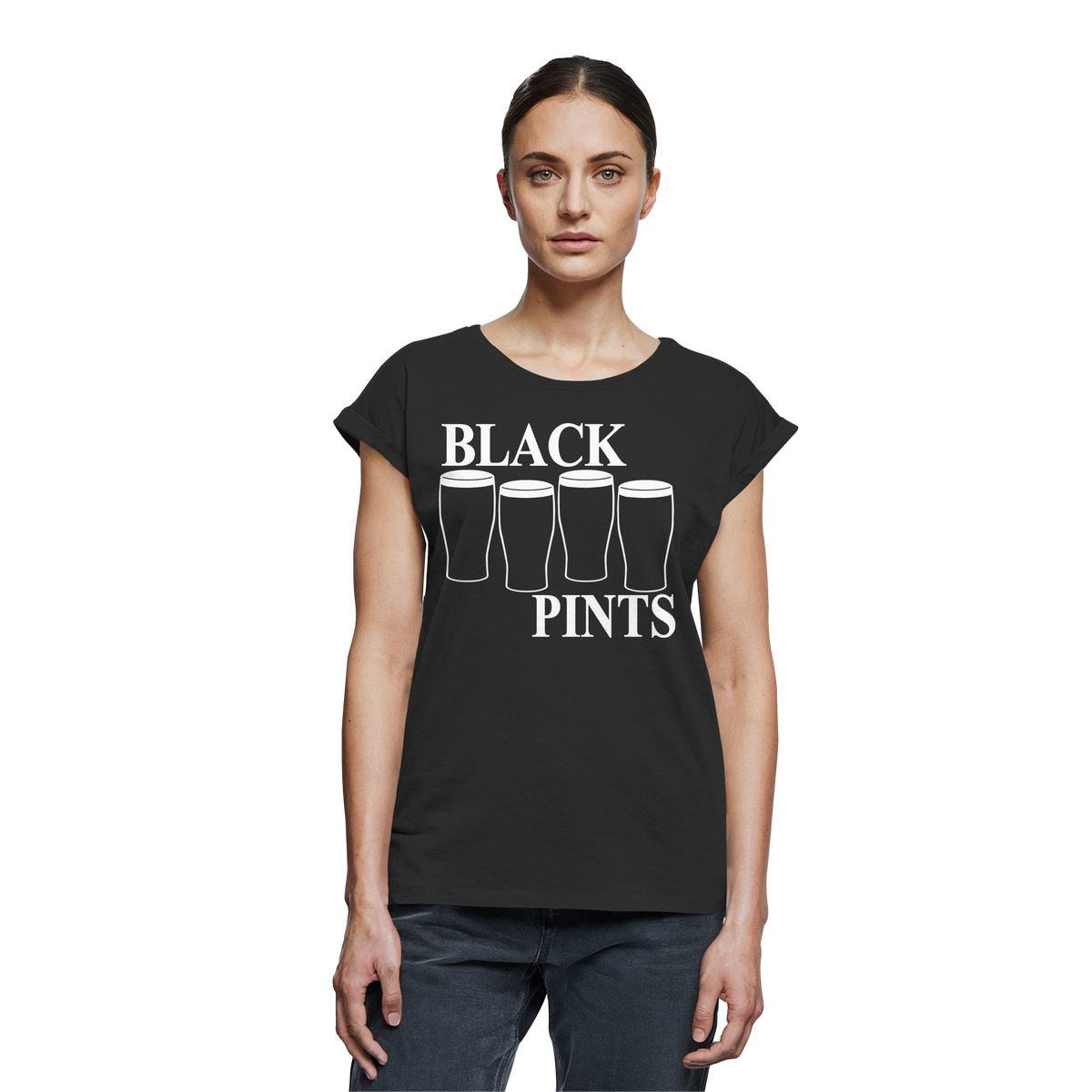 Black Pints  - Womens Extended Shoulder T-Shirt