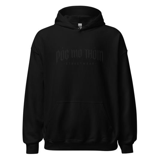 Póg Mo Thóin Streetwear "Black Logo" (Hochwertiger Stick) - Unisex-Kapuzenpullover