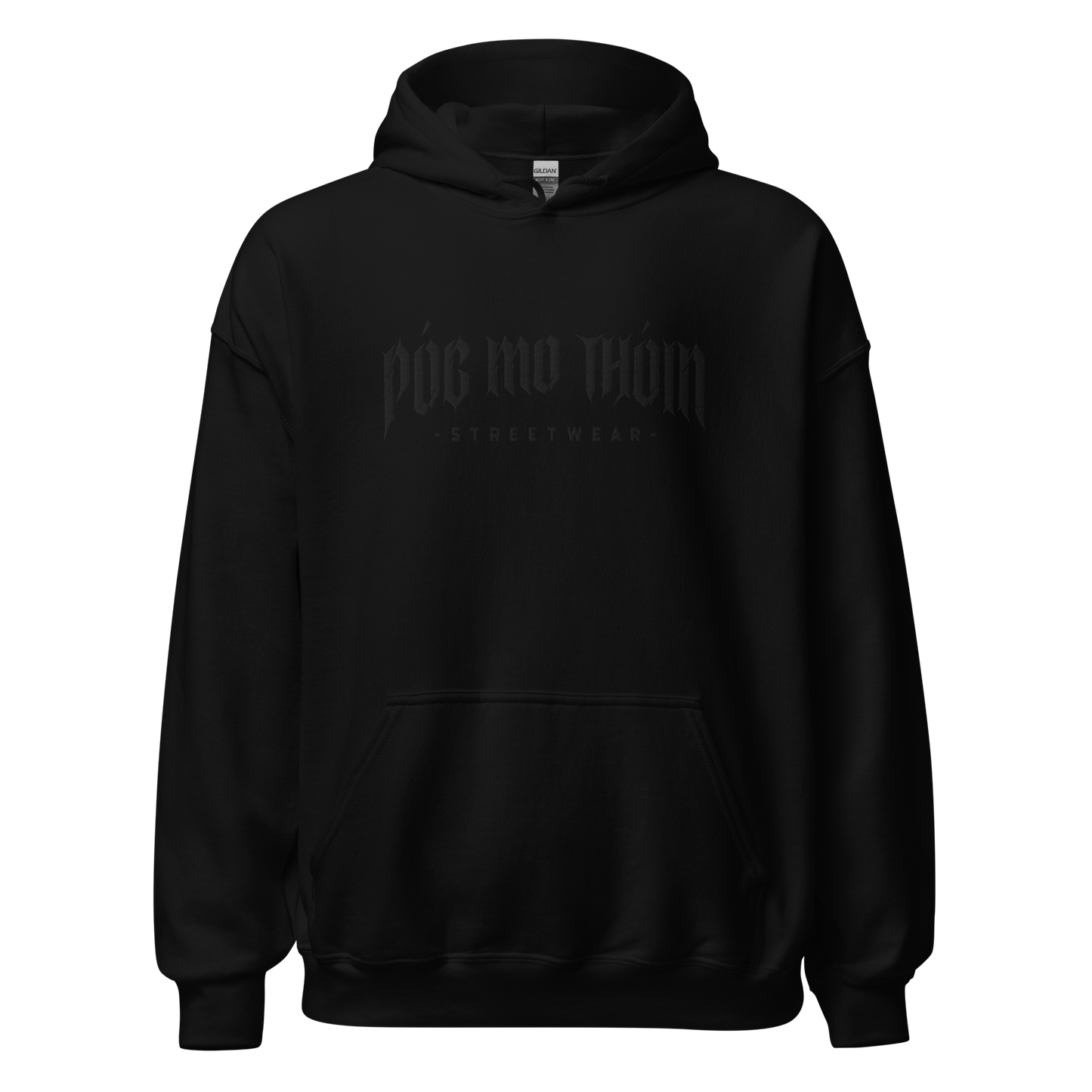 Póg Mo Thóin Streetwear "Black Logo" (Hochwertiger Stick) - Unisex-Kapuzenpullover