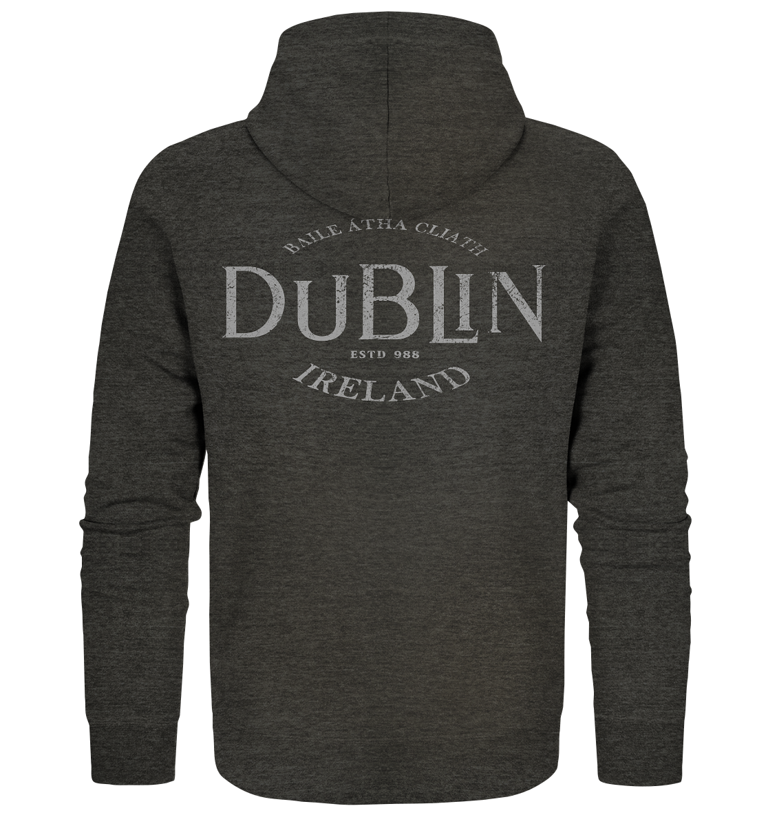 Dublin "Ireland / Baile Átha Cliath / Estd 988" - Organic Zipper