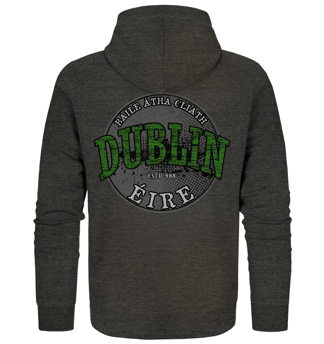 Dublin "Estd 988 / Baile Átha Cliath / Éire" - Organic Zipper