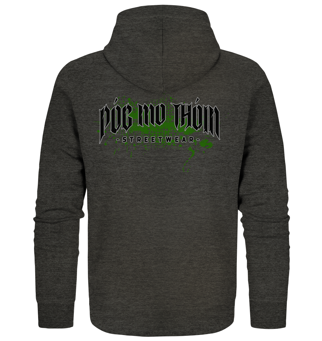Póg Mo Thóin Streetwear "Splatter Logo" - Organic Zipper