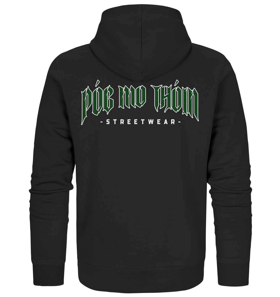 Póg Mo Thóin Streetwear "Green Logo" - Organic Zipper
