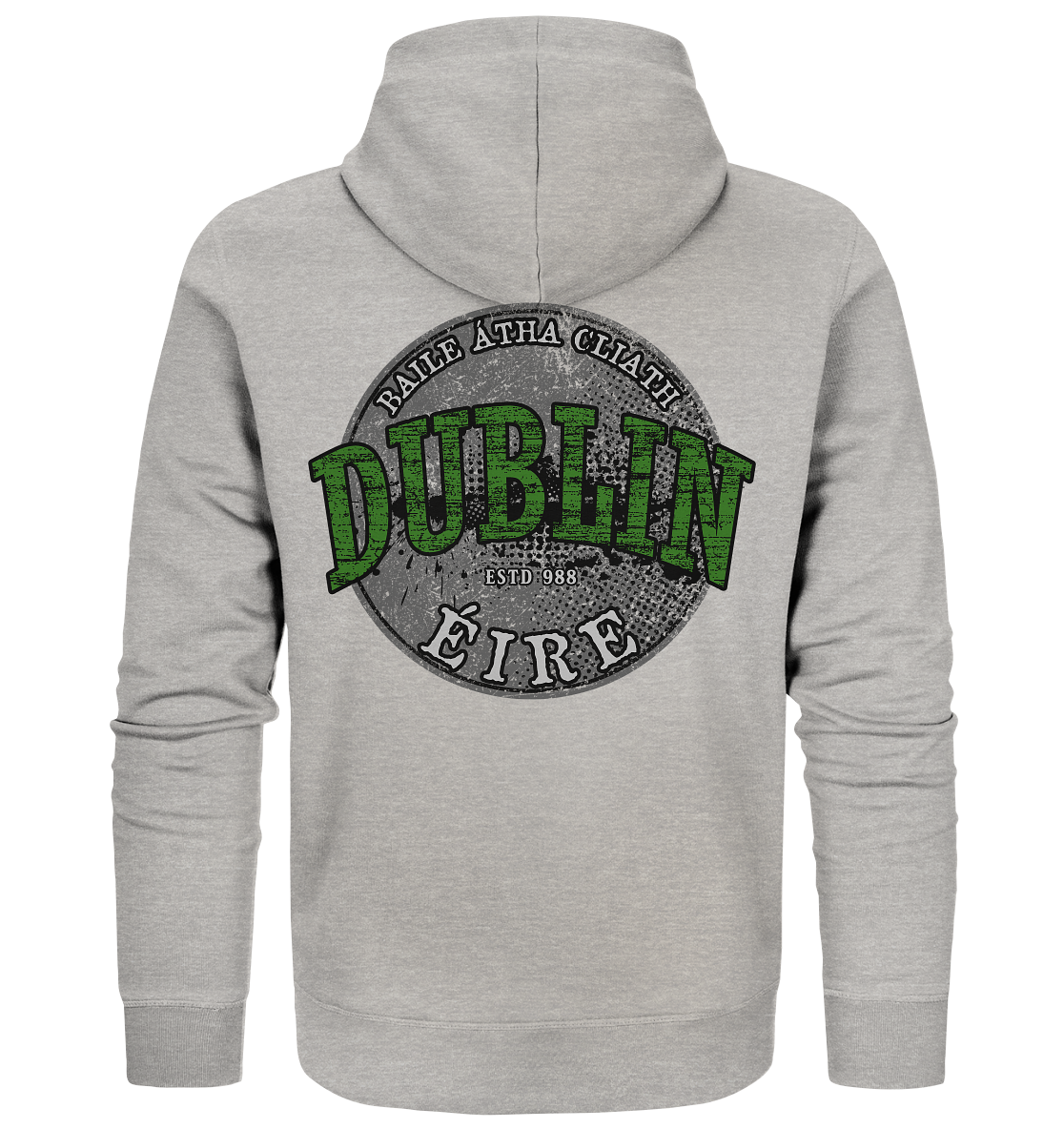 Dublin "Estd 988 / Baile Átha Cliath / Éire" - Organic Zipper