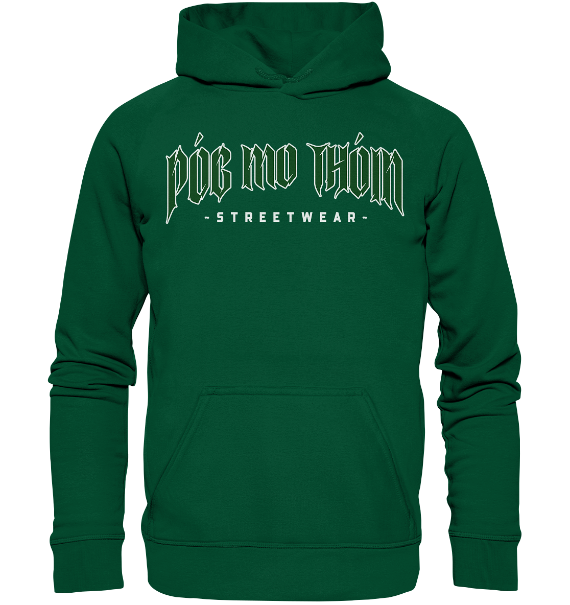 Póg Mo Thóin Streetwear "Green Logo" - Basic Unisex Hoodie