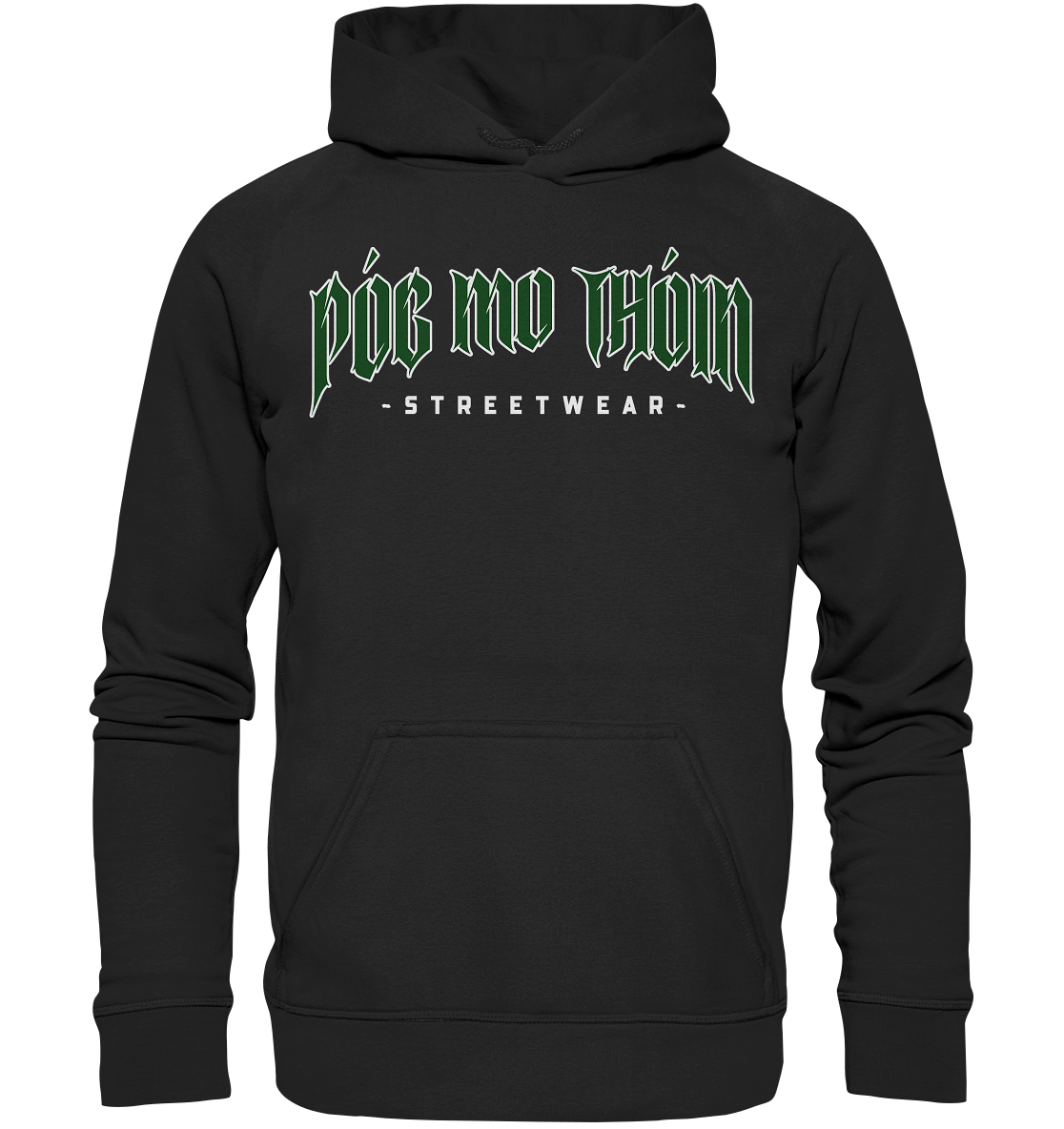 Póg Mo Thóin Streetwear "Green Logo" - Basic Unisex Hoodie
