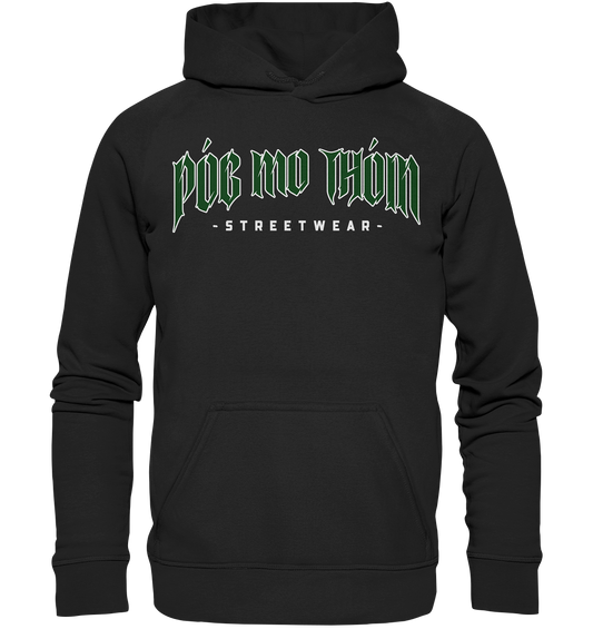 Póg Mo Thóin Streetwear "Green Logo" - Basic Unisex Hoodie