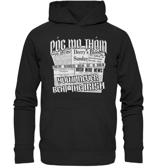 Póg Mo Thóin Streetwear "You'll Never Beat The Irish" - Basic Unisex Hoodie