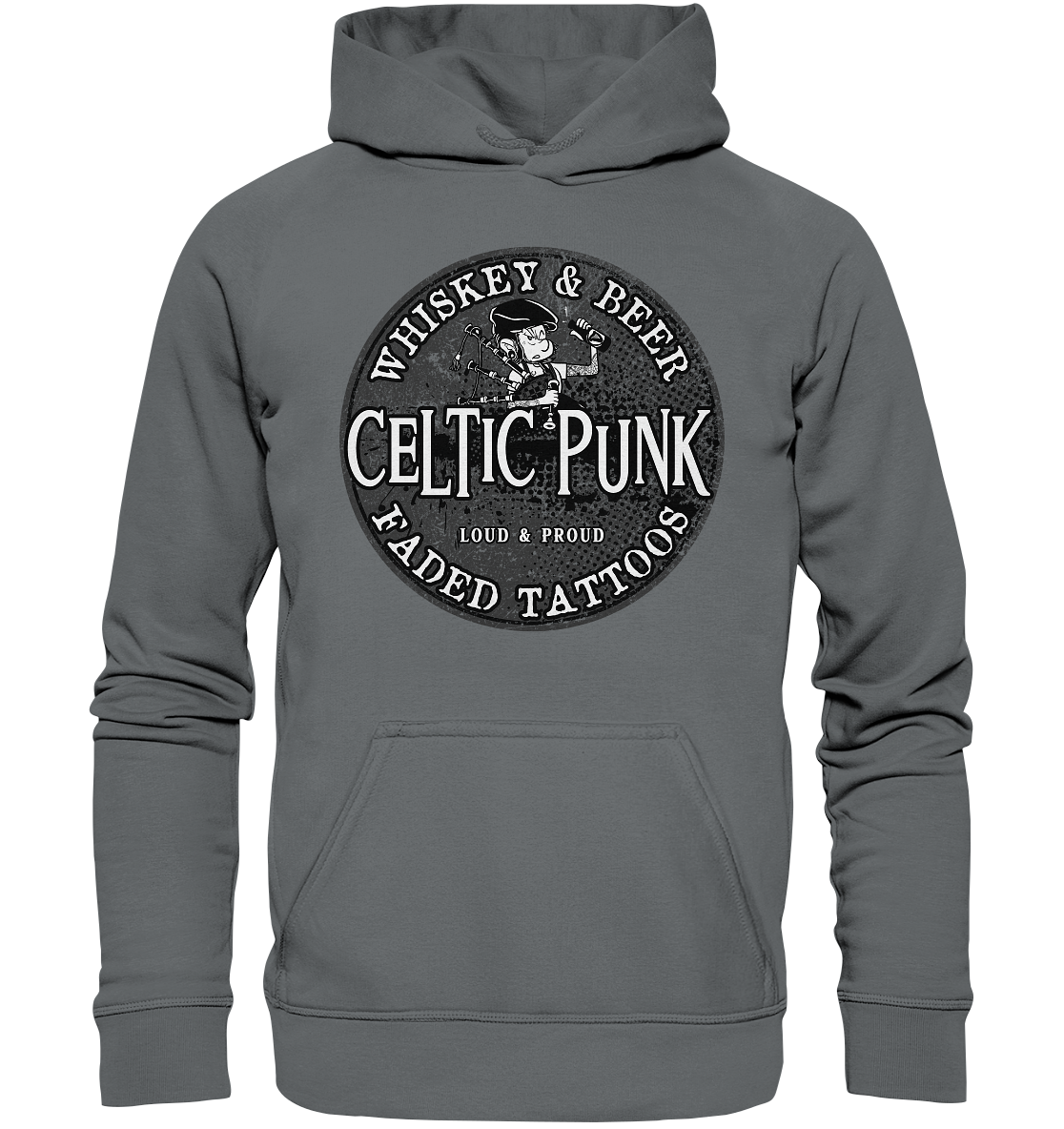 Celtic Punk "Whiskey, Beer & Faded Tattoos" - Basic Unisex Hoodie