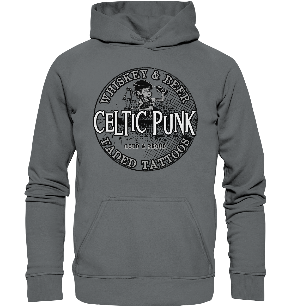Celtic Punk "Whiskey, Beer & Faded Tattoos" - Basic Unisex Hoodie