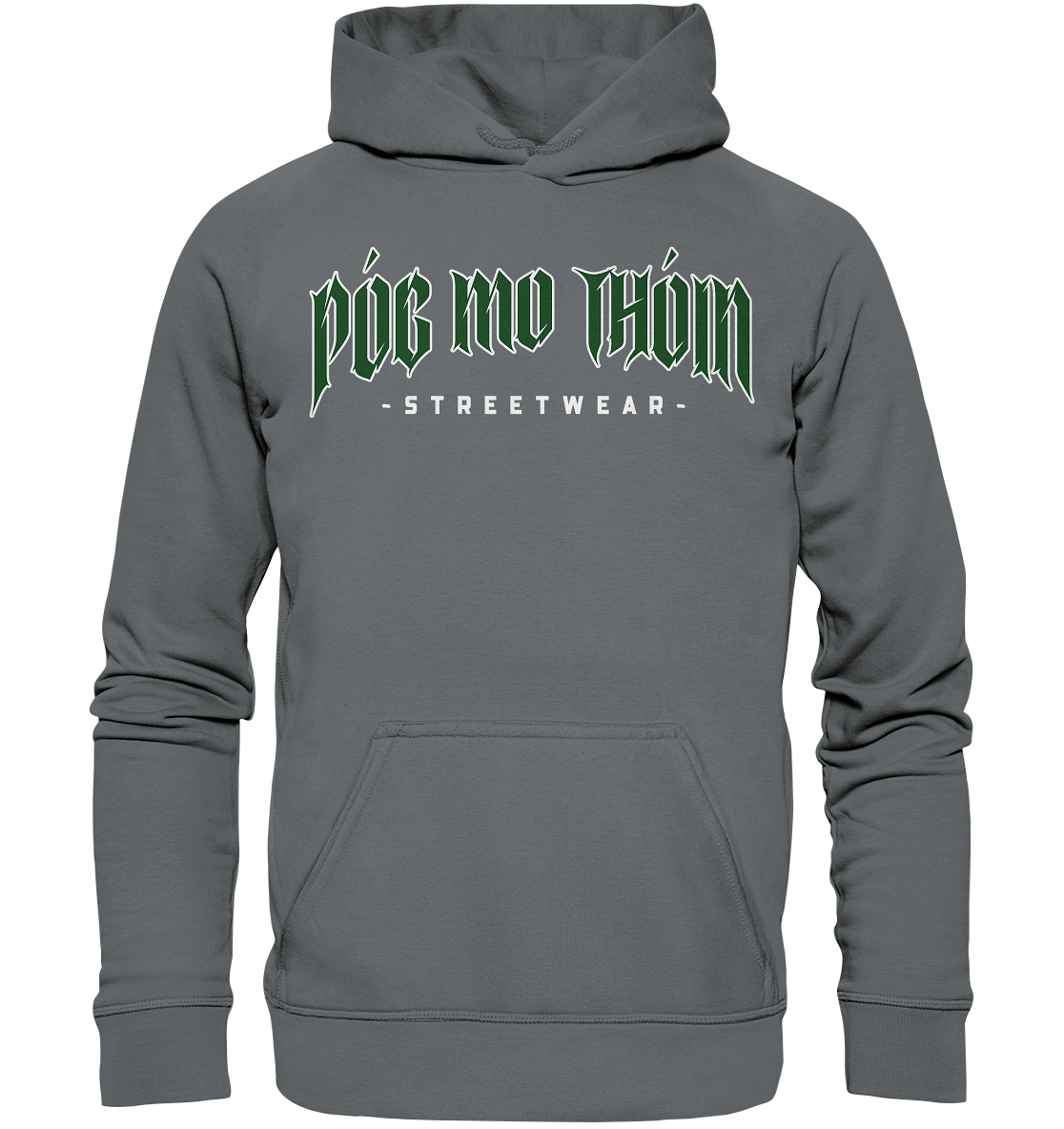 Póg Mo Thóin Streetwear "Green Logo" - Basic Unisex Hoodie