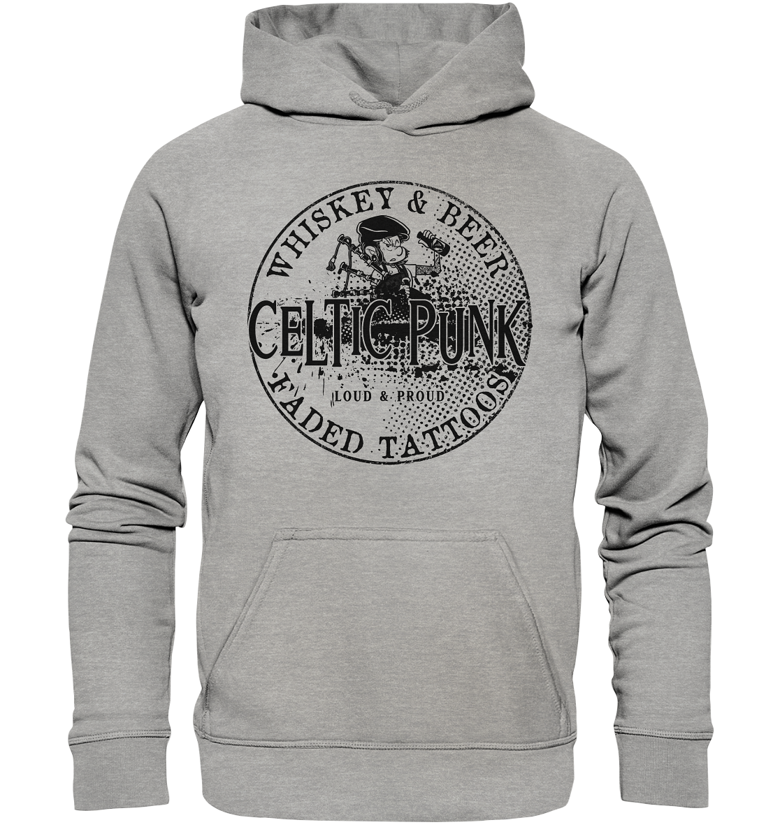 Celtic Punk "Whiskey, Beer & Faded Tattoos" - Basic Unisex Hoodie