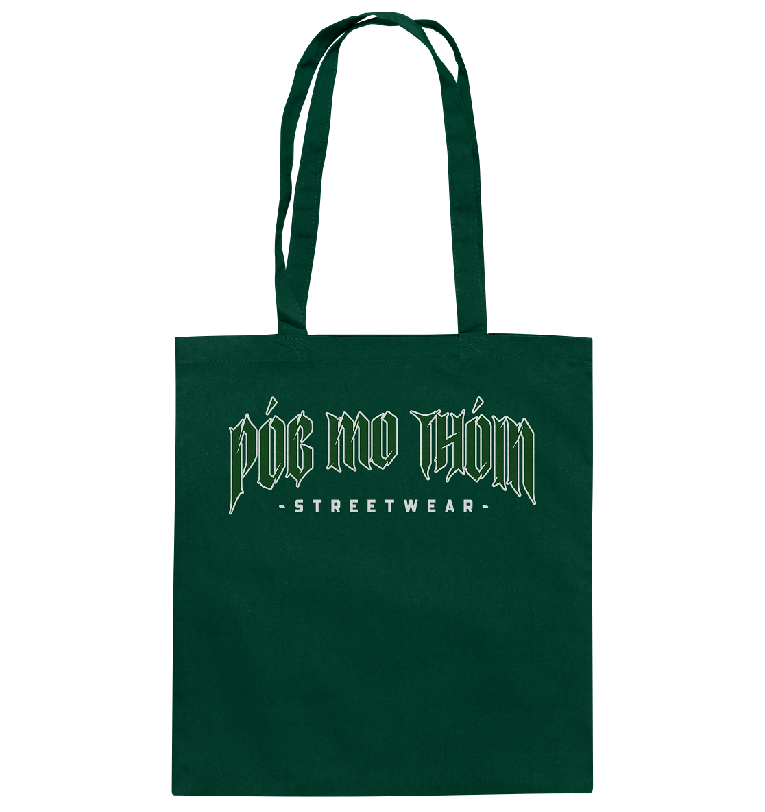 Póg Mo Thóin Streetwear "Green Logo" - Baumwolltasche
