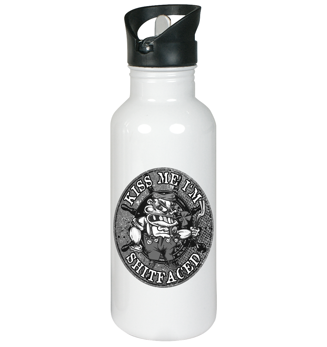 Kiss Me I'm Shitfaced - Edelstahl-Trinkflasche