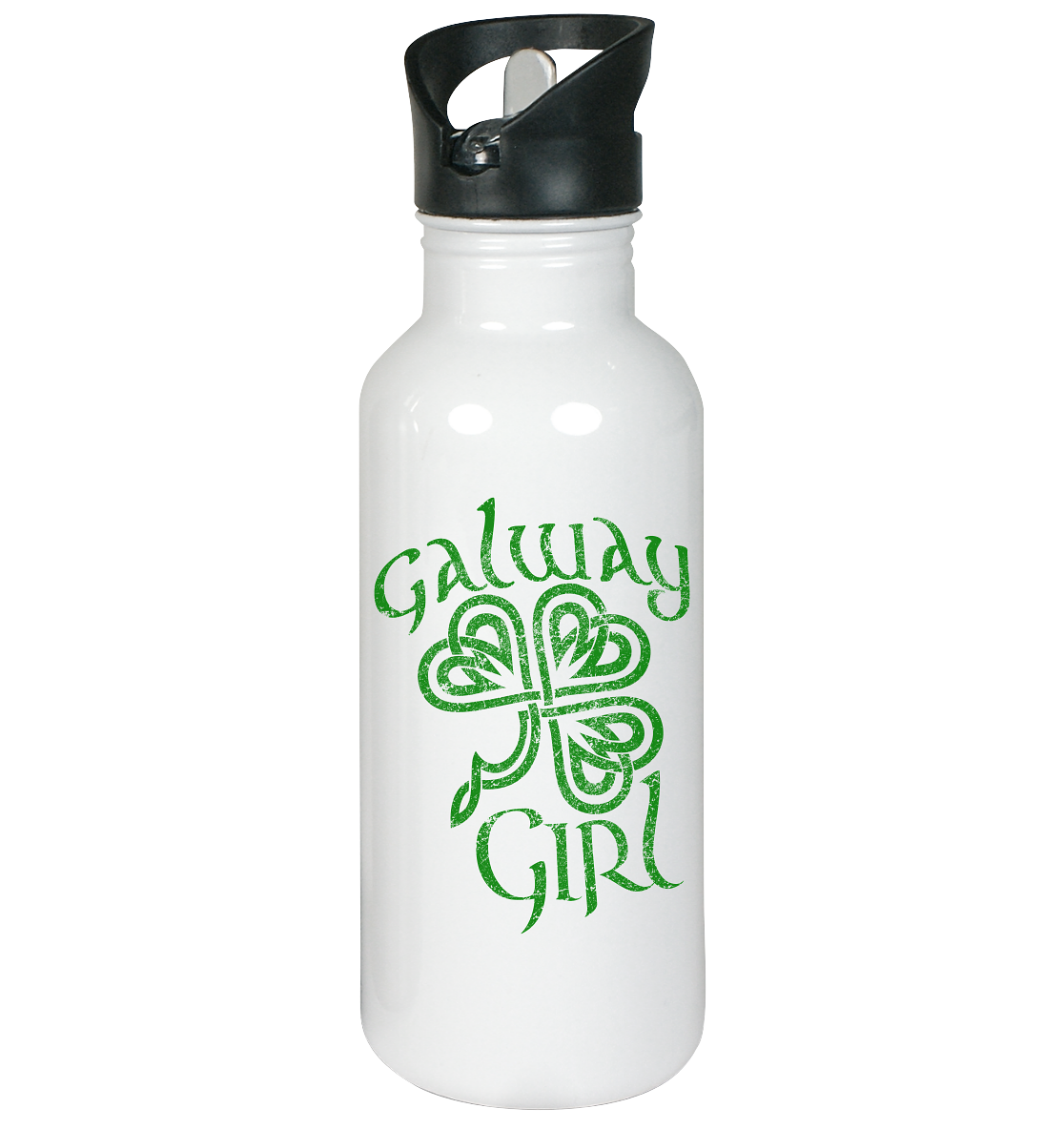 "Galway Girl - Shamrock" - Edelstahl-Trinkflasche