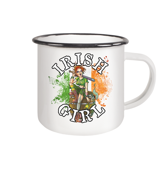 Irish Girl - Emaille Tasse (Black)