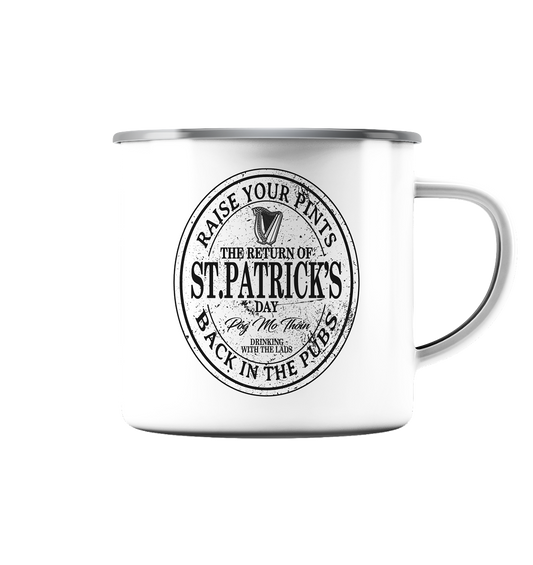 The Return Of St.Patrick's Day - Emaille Tasse (Silber)