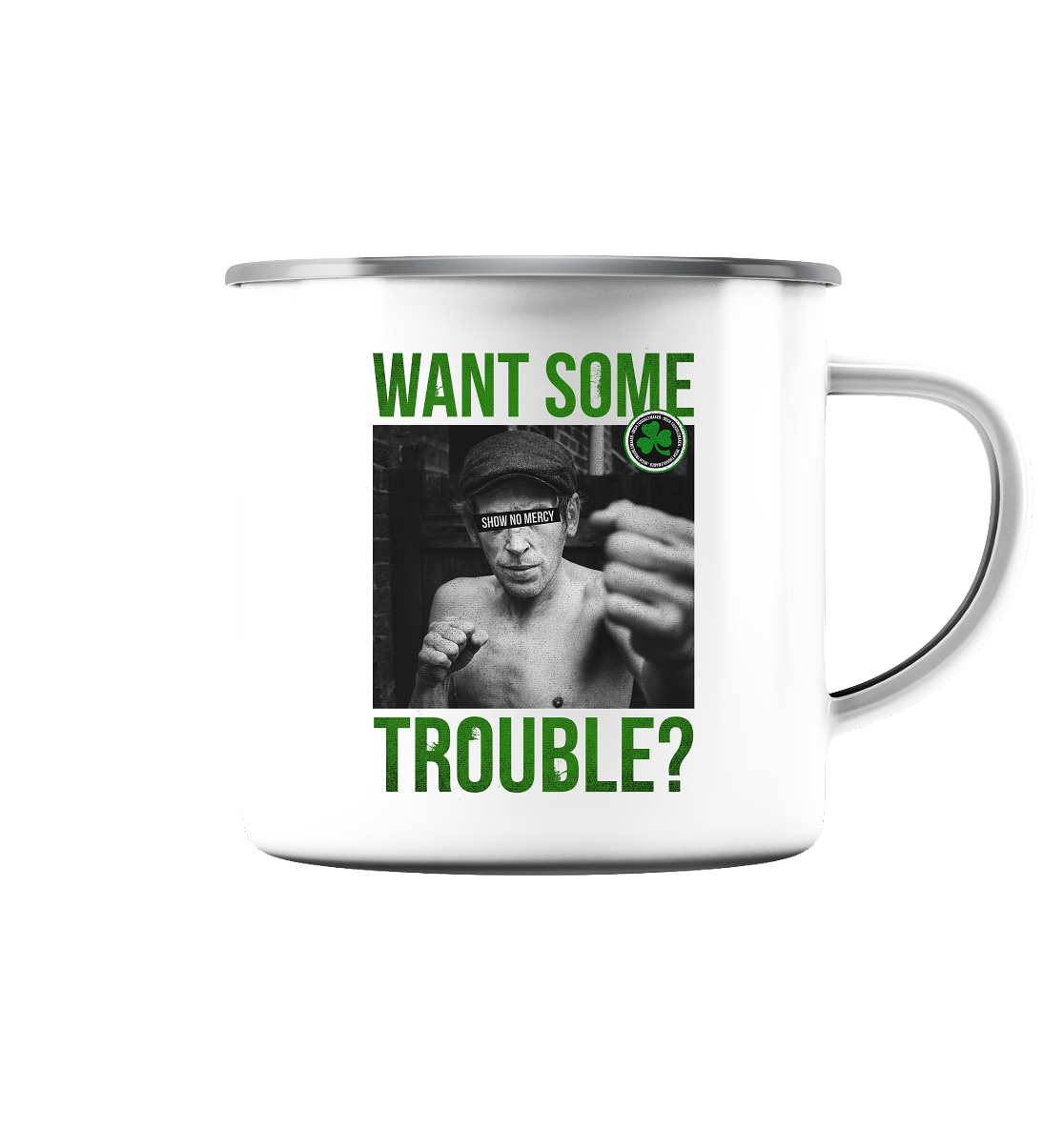 Want Some Trouble - Emaille Tasse (Silber)