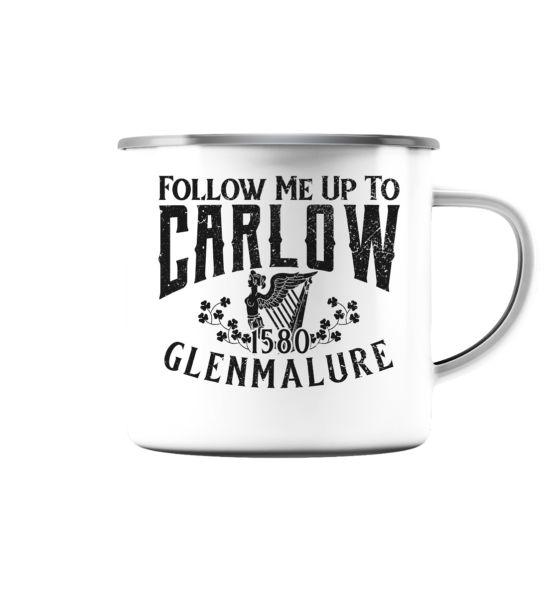 Follow Me Up To Carlow - Emaille Tasse (Silber)
