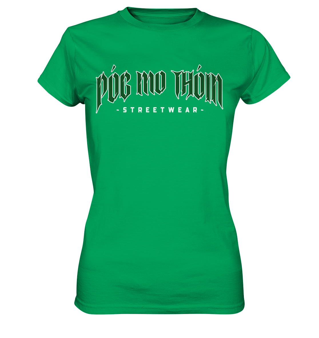 Póg Mo Thóin Streetwear "Green Logo" - Ladies Premium Shirt