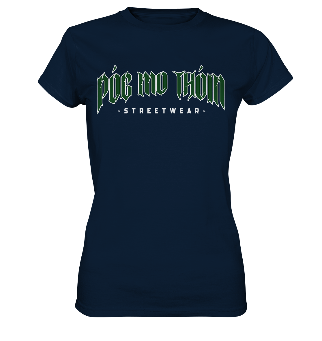 Póg Mo Thóin Streetwear "Green Logo" - Ladies Premium Shirt
